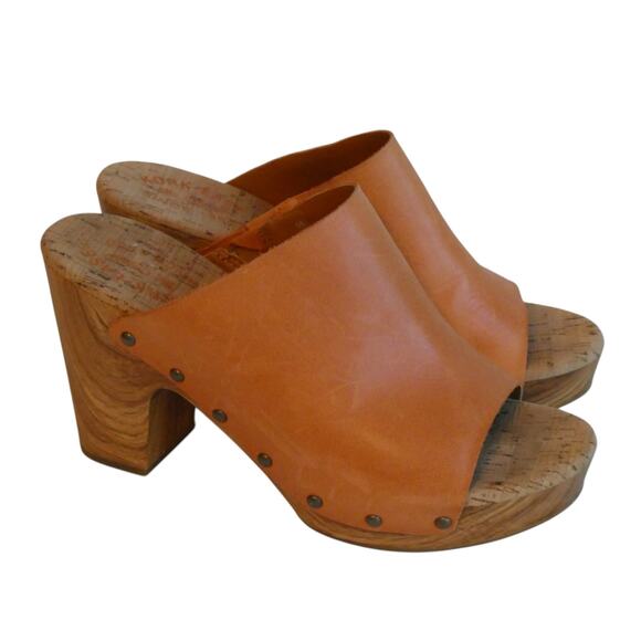 Kork Ease Danika Orange Papaya Studded Platform Heel Wedge Clog Women's 9 - Picture 2 of 10